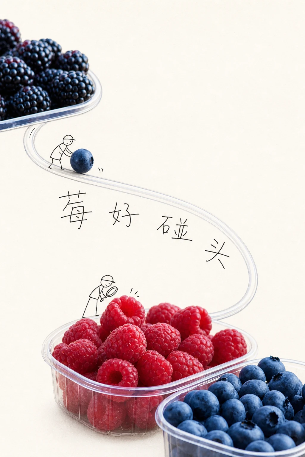 三种莓果文字融入版海报